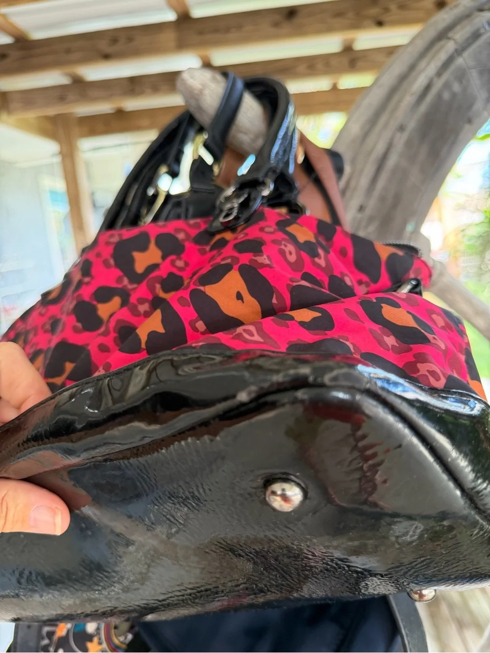 Vintage Betsey Johnson Pink Leopard Print Satchel